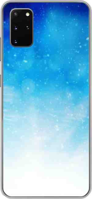 Foto: Samsung galaxy s 20 plus hoesje blauwe gloed van een licht in de sneeuw siliconen