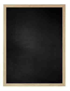 Foto: Zwart krijtbord met houten lijst natuur eik 72 x 102 cm lijstbreedte 15 mm vlak