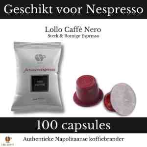 Foto: Lollo caff nero nespresso capsules   box met 100 koffiecups   espresso cups   italiaanse koffie   geschikt voor nespresso