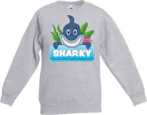 Foto: Sharky de haai sweater grijs voor kinderen unisex haaien trui kinderkleding kleding 122 128
