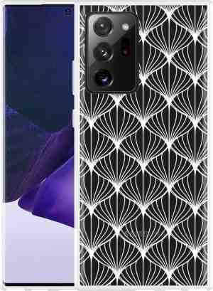 Foto: Samsung galaxy note 20 ultra hoesje white abstract pattern