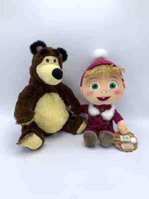 Foto: Masha de beer knuffelset 28 cm pluche masha and the bear