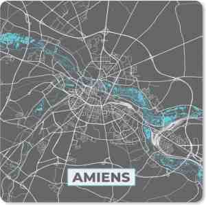 Foto: Muismat   mousepad   frankrijk   kaart   stadskaart   kaart   plattegrond   amiens   30x30 cm   muismatten