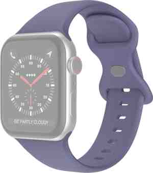 Foto: Siliconen bandje geschikt voor apple watch series 1 2 3 4 5 6 7 8 se ultra met case size 42 44 45 49 mm maat m l grijsblauw