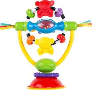 Foto: Playgro kinderstoel speeltje met verbeterde zuignap   grijp  en bijtspeelgoed