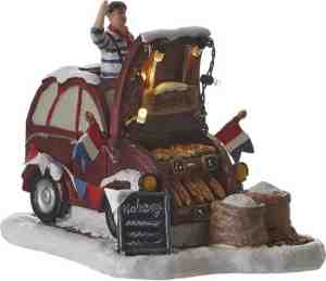Foto: Luville kerstdorp miniatuur bakkerswagen   l125 x b9 x h10 cm