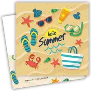 Foto: Mystery card hello summer vakantie kaart met geheime boodschap