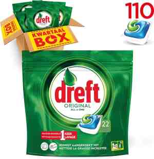 Foto: Dreft all in one original kwartaalbox 5x22 stuks wasmiddel capsules