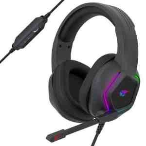 Foto: Strex gaming headset met microfoon rgb verlichting   7 1 surround sound   pc ps4 ps5 xbox switch