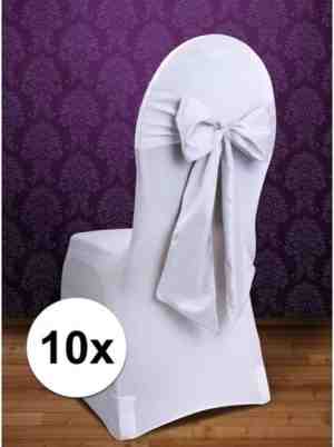Foto: 10x bruiloft stoel decoratie witte strik