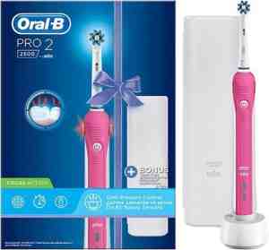 Foto: Oral b pro 2500 crossaction pink   elektrische tandenborstel
