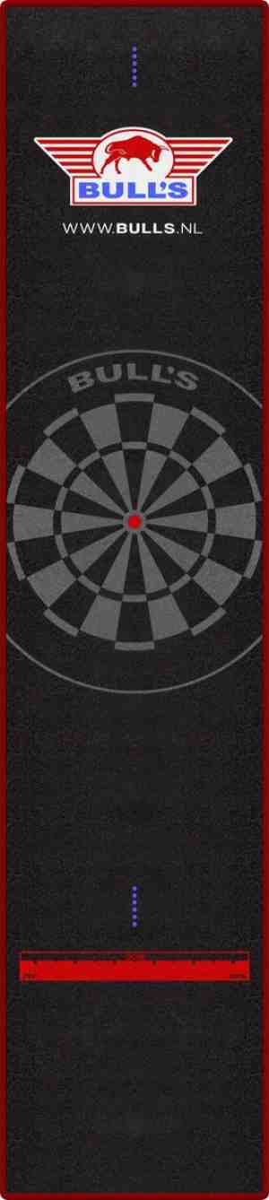Foto: Bull s carpet dartmat 300x65 cm zwart met rode stik