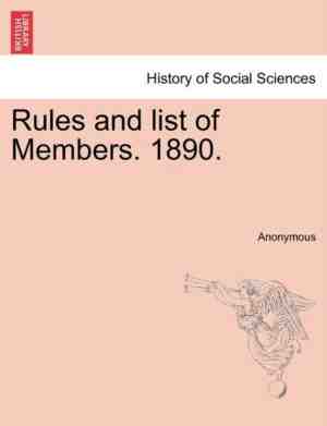 Foto: Rules and list of members 1890 