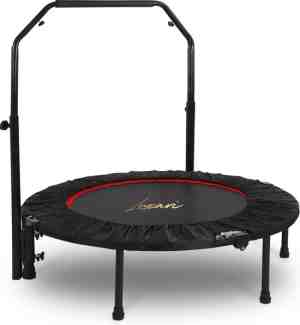 Foto: Luxari fitness trampoline pro inclusief stang beschermhoes 105 cm inklapbaar belastbaar tot 120 kg hometrainer