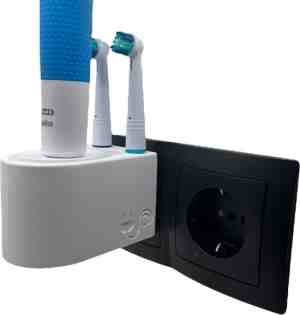 Foto: Plugware oral b elektrische tandenborstelhouder  opzetborstelhouder   wit   kabelloos opladen   badkamer accessoires   zonder boren