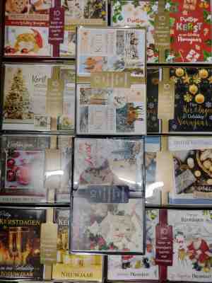 Foto: 100 stuks luxe kerstkaart en nieuwjaarskaart stans en glitter met envelop 13x12cm 10 pakjes serie d d