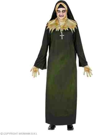 Foto: Widmann non kostuum bezeten door een demoon vrouw groen zwart small halloween verkleedkleding