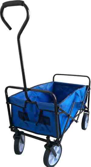 Foto: Tuinkar bolderkar tuinwagen 100l 90 kg met handvat blauw