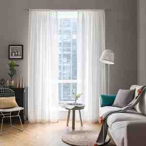 Foto: Voilegordijnen 2 delige set transparant polyester met lussen luchtig decoratief voor slaapkamer en woonkamer