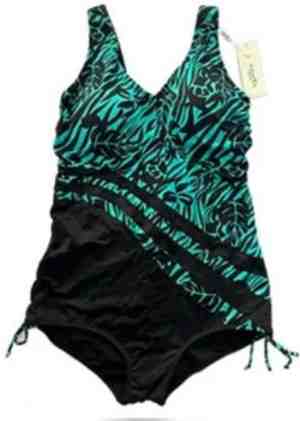 Foto: Zwempak vrouwen  grote maten badpak  dames badmode bikini  swimwear vc722  zwart groen  maat 524xl