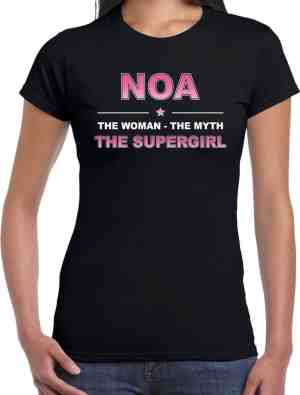 Foto: Naam cadeau noa the woman the myth the supergirl t shirt zwart shirt verjaardag moederdag pensioen geslaagd bedankt xs