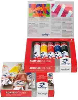 Foto: Acrylic set 5 kleuren 40 ml tubes acrylverf