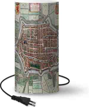 Foto: Lamp nachtlampje tafellamp slaapkamer plattegrond vintage alkmaar 54 cm hoog 24 8 inclusief led stadskaart