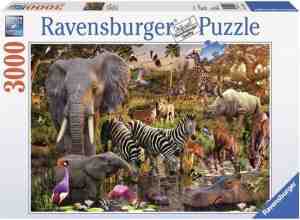 Foto: Ravensburger puzzel afrikaanse dierenwereld   legpuzzel   3000 stukjes