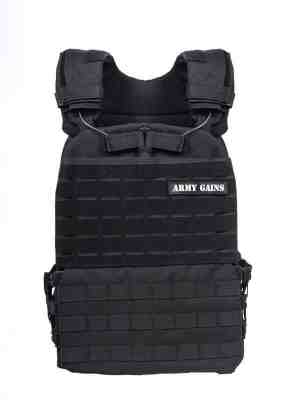 Foto: Army gains tactical vest zwart crossfit fitness gewichtsvest 9 kg tactical vest trainingsvest 