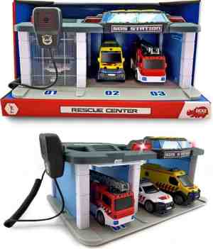 Foto: Dickie toys sos   rescue center nederlandse reddingsdiensten   politie   brandweer   ambulance   vanaf 3 jaar   speelgoedgarage