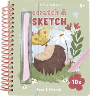 Foto: Little dutch kras en tekenboek scratch and sketch rosa friends bambolino toys