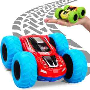 Foto: Berkatmarkt 2 delig pak dubbelzijdig 4 kleuren 360 cool flip stunt friction inertia monster truck toy cars indoor outdoor toy gift