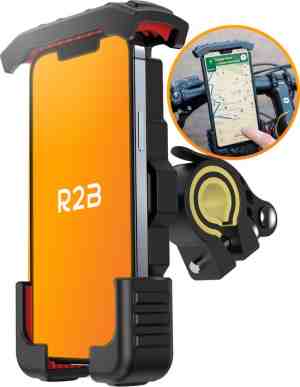 Foto: R2b robuuste telefoonhouder fiets   360 graden rotatie   gsm houder fiets   accessoires   fiets telefoonhouder   fietshouder   ook voor scooter motor   model delft