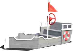 Foto: Rijoka zandbak schip boot speeltoestel 1950 x 940 x 1355mm inclusief grondzeil opbergbox onder zitbank
