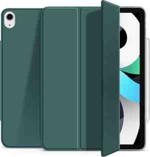 Foto: Hoes geschikt voor apple ipad air 2020 2022 magnetische smart folio book case groen papierachtig   screenprotector   apple   ipad air 4 5  ipad hoesje   ipad case   ipad hoes   autowake   magnetic   tri fold   tablethoes smartcase