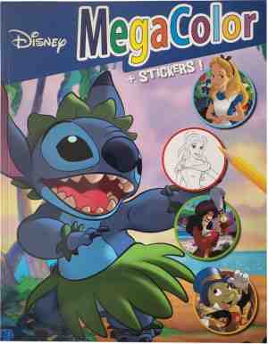 Foto: Disney megacolor blauw kleurboek met 130 kleurplaten en 1 stickervel classics knutselen kleuren tekenen creatief verjaardag kado cadeau