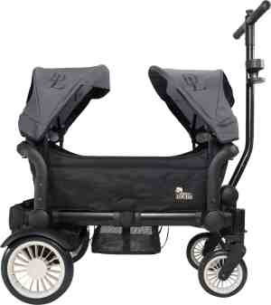 Foto: Deryan luxe sandy bolderkar duo buggy tandem buggy opvouwbaar inklapbare bolderwagen duo kinderwagen inclusief regenhoes en muggennet grijs