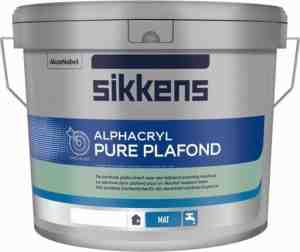 Foto: Sikkens alphacryl pure plafond   matte aanzetvrije plafondverf   waterbasis   10 l   levis 7120   leliewit