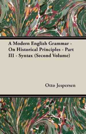 Foto: A modern english grammar on historical principles part iii syntax second volume 
