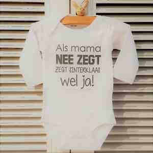Foto: Romper sinterklaas wit maat 50 56 baby tekst kleding babypakje cadeau kraamcadeau geboorte