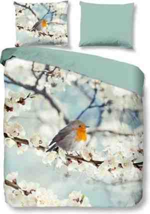 Foto: Snoozing robin   flanel   dekbedovertrek   eenpersoons   140x200220 cm 1 kussensloop 60x70 cm   multi kleur