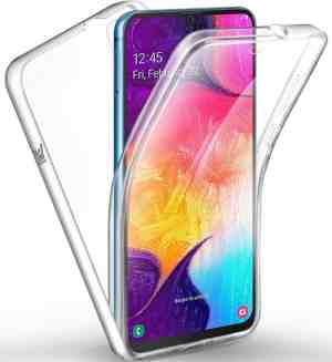 Foto: Samsung galaxy a50 hoesje   360 graden case 2 in 1 hoes transparant ingebouwde siliconen tpu cover screenprotector