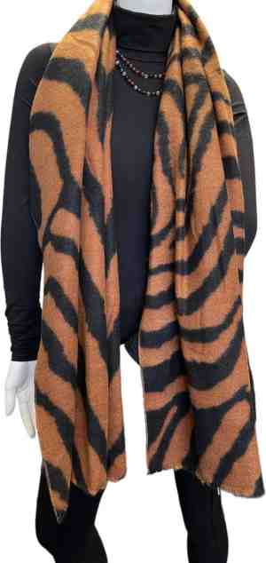 Foto: Sjaal warme sjaal beste kwaliteit dames sjaal luxe zijde zacht shawl omslagdoek 9133001 bruin zwart 180 85 cm