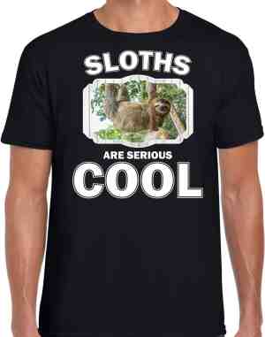 Foto: Dieren luiaarden t shirt zwart heren sloths are serious cool cadeau hangende luiaard liefhebber s