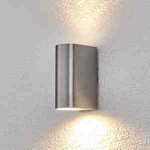 Foto: Lindby wandlamp buiten 2 lichts aluminium h 15 cm gu10 gepolijst aluminium