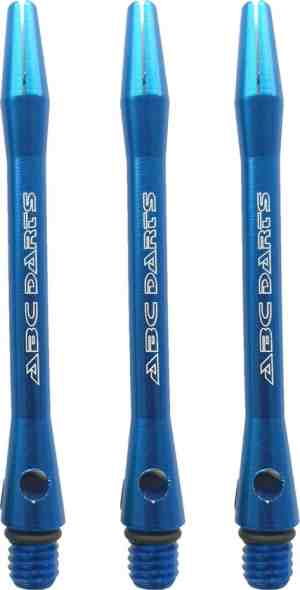 Foto: Abc darts   dart shafts   aluminium blauw   medium   3 sets 9 stuks