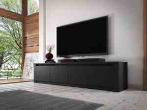 Foto: Meubella   tv meubel monaco   mat zwart   4 deuren   170 cm