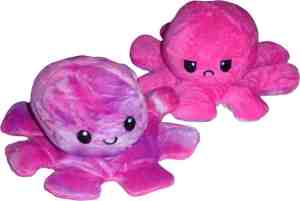 Foto: Omkeerbare knuffel octopus pastel en hardroze 92220