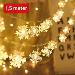 Foto: Nuvance   led sneeuwvlokken   1 5 m   10 sterren   kerstverlichting voor binnen en buiten   kerstdecoratie   kerstversiering   lichtslinger   warm wit