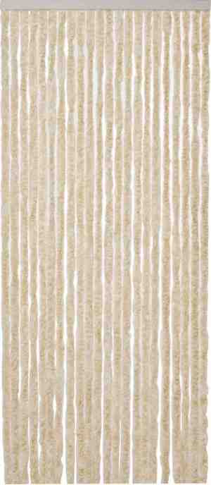 Foto: Parya home vliegengordijn kattenstaart 90 x 220 cm beige wit hor gordijn